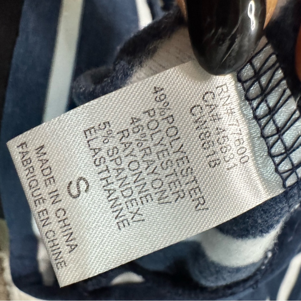 NWT- CHASER Navy Blue & White Nautical Striped Pullover Contrast Fabric Hoodie - Picture 9 of 12